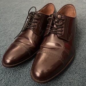 Johnston & Murphy Dark Brown Leather Oxfords